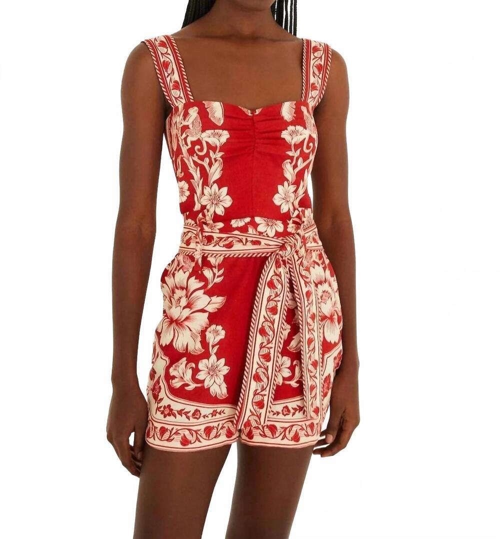NEW FARM RIO guanacaste belted romper in red